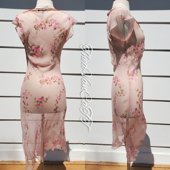 Vintage♡ BETSEY JOHNSON - Sheer Floral Lace Dress! - Picture 3 of 5